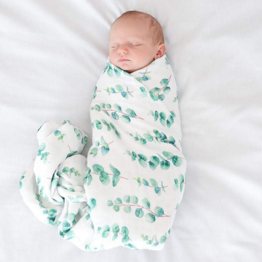 Muslin Baby Swaddle Blanket Organic Eucalyptus