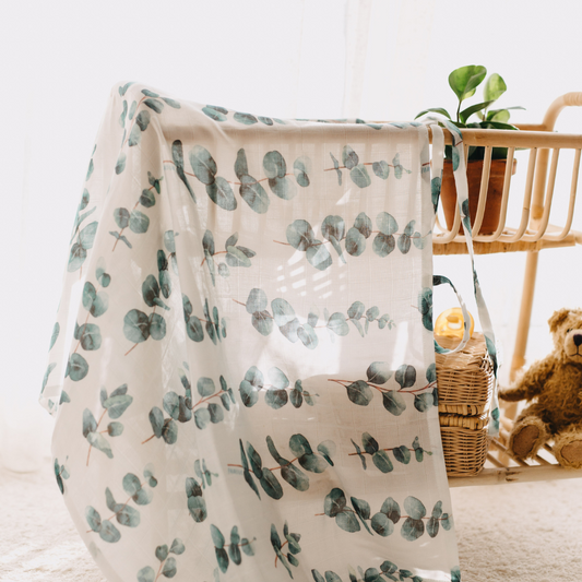 Muslin Baby Swaddle Blanket Organic Eucalyptus