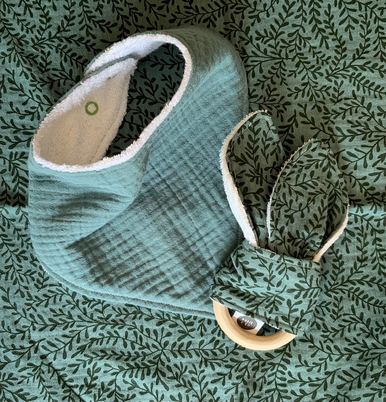 Bunny Ears Wooden Teether - Green