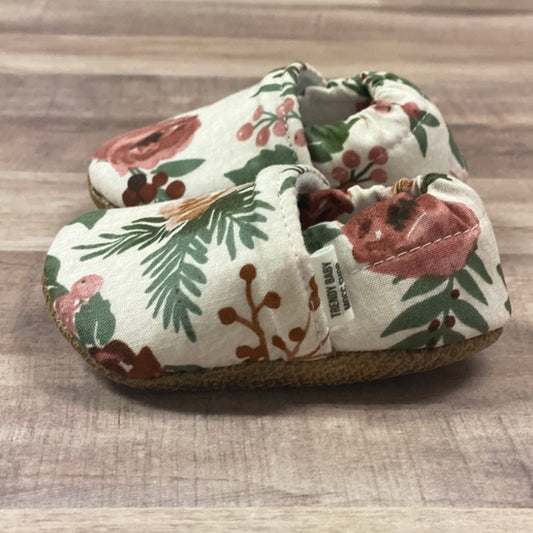 Mauve Floral Baby Moccasins