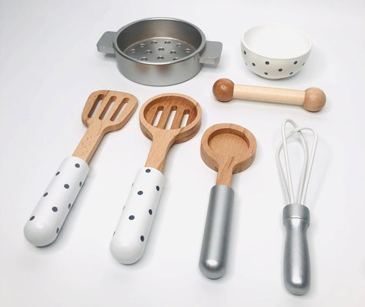 Wooden Play Kitchen Cooking Utensils Set - 25% OFF