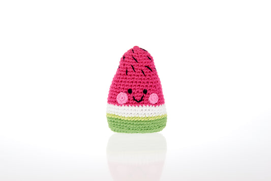Friendly Watermelon Rattle - Knitted Soft Toy
