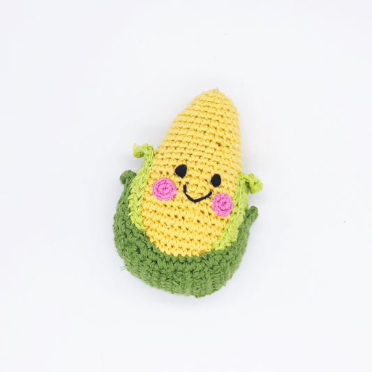 Friendly Sweetcorn Rattle - Knitted Soft Toy