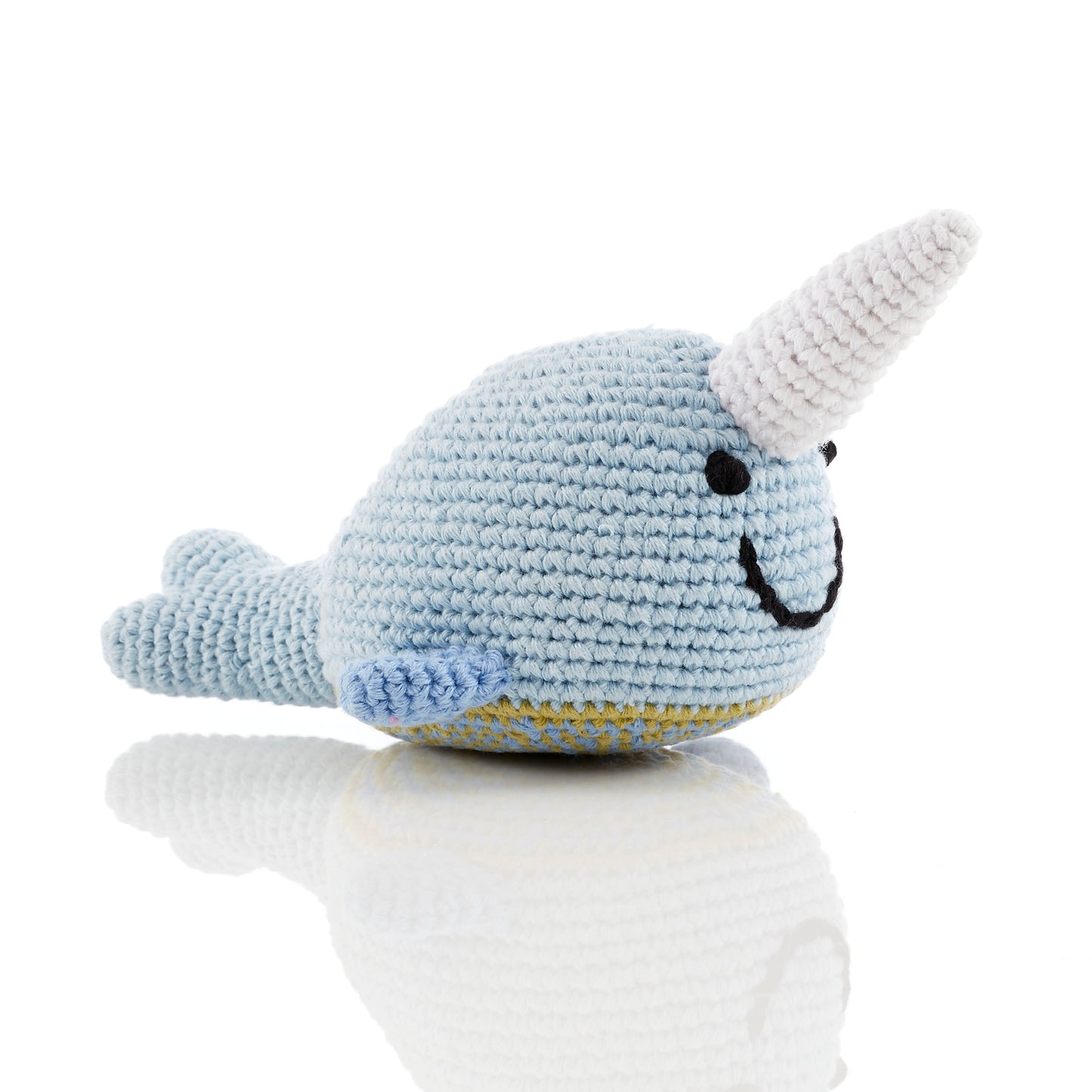 Narwhal Rattle - Knitted Soft Toy