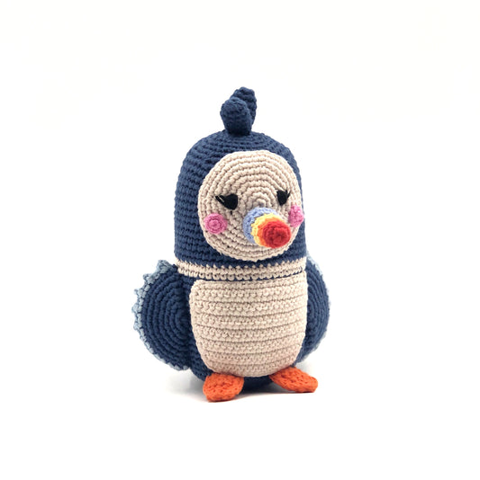 Puffin Rattle - Knitted Soft Toy