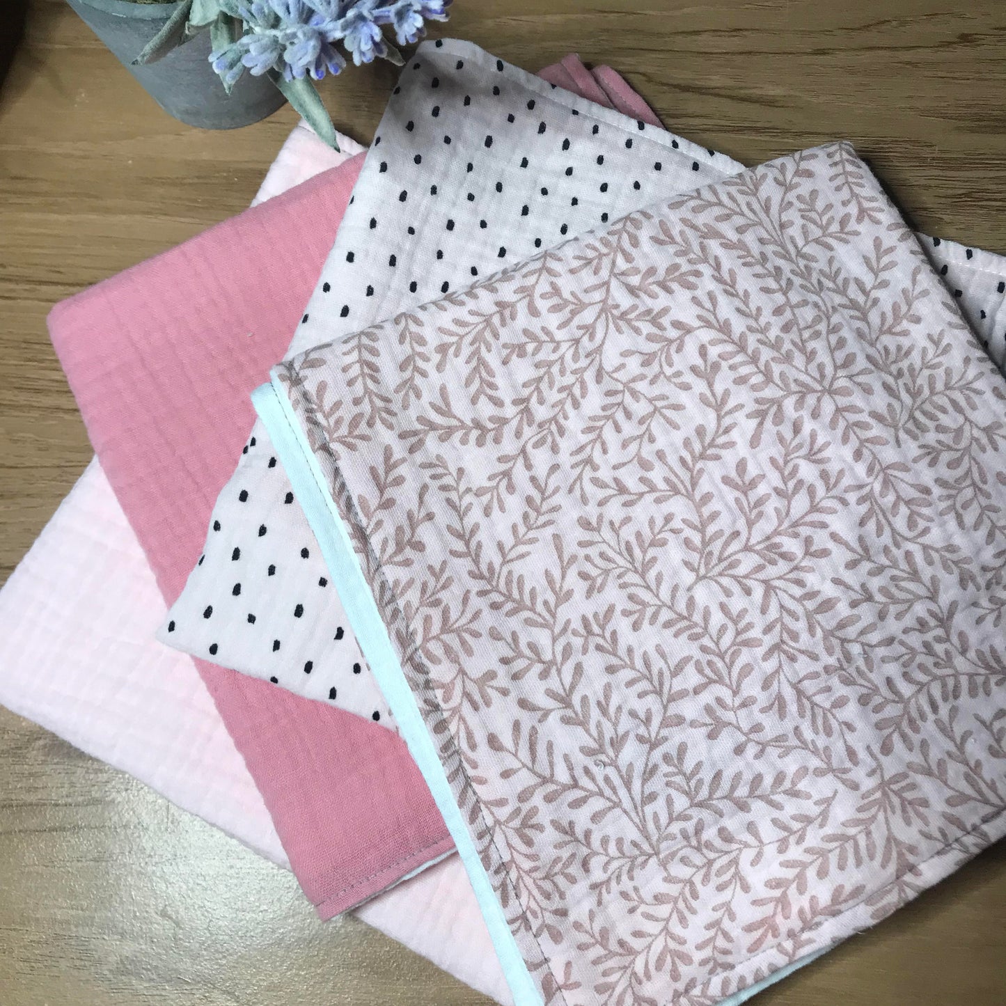 Pink Organic Muslin Burp Cloth