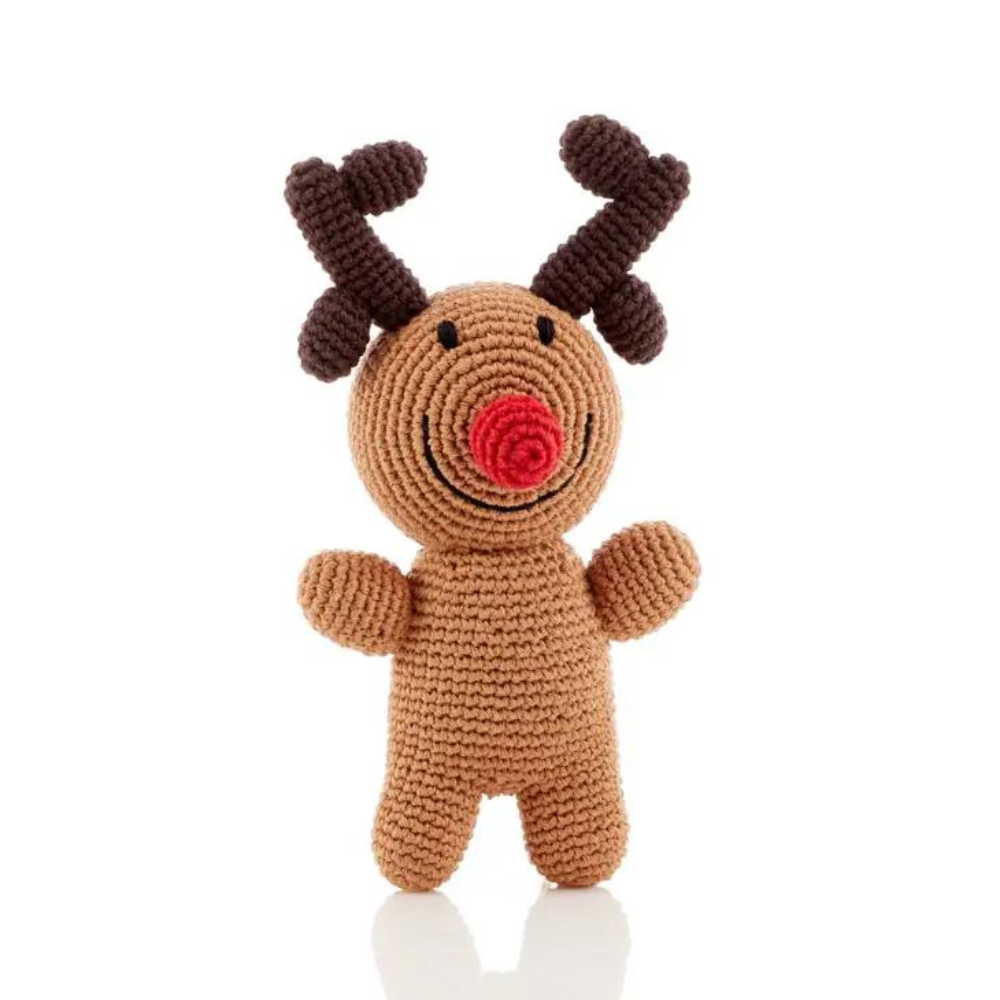 Christmas Gift - Handmade Festive Rattle – Rudolph