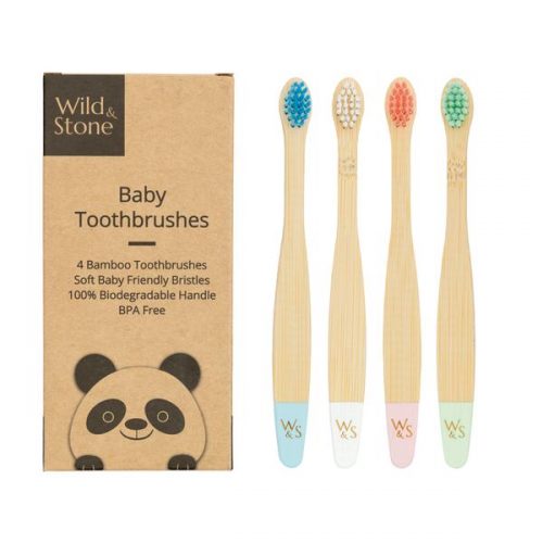 Baby Bamboo Toothbrush – 4 Pack – Extra Soft Bristles