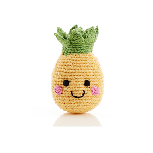 Friendly Fruit Rattle - Pineapple - Knitted Soft Toy