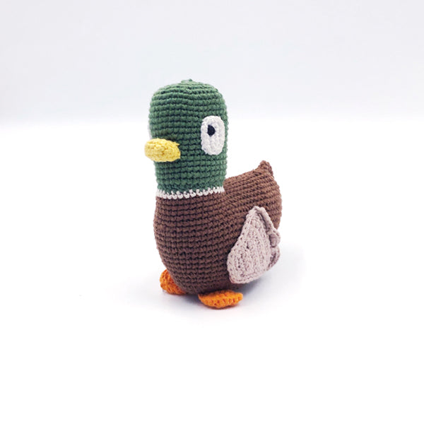 Knitted Mallard Duck Soft Toy