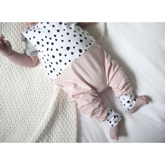 Two tone - Rose Pink & Dalmatian Print Romper